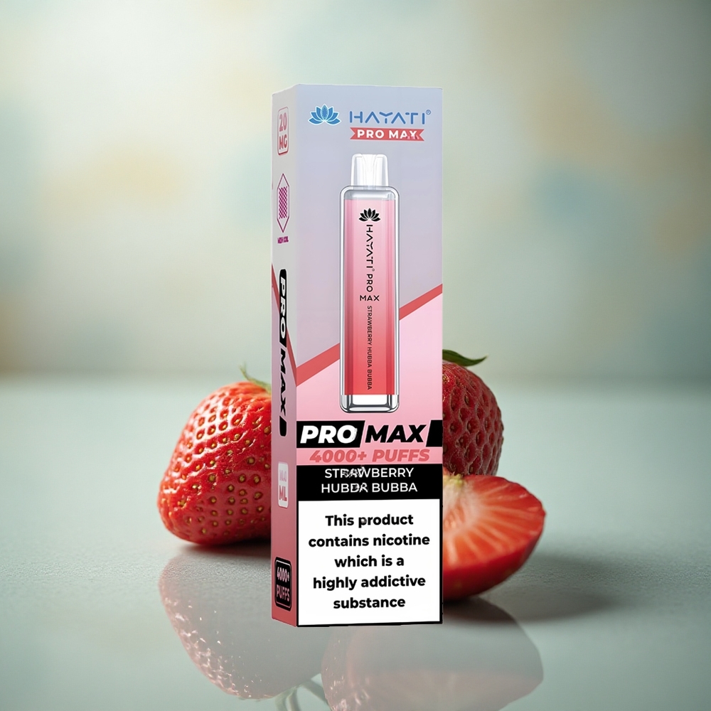 Hayati Pro Max 4000 Puffs Aardbei Bubbel Kristal 2ml 1400mAh