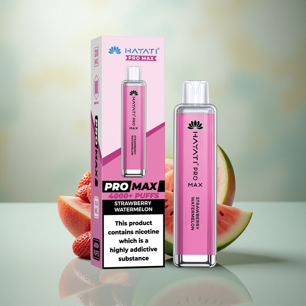 Hayati Pro Max 4000 Puffs Aardbei Watermeloen 2ml Dual Mesh 1400mAh
