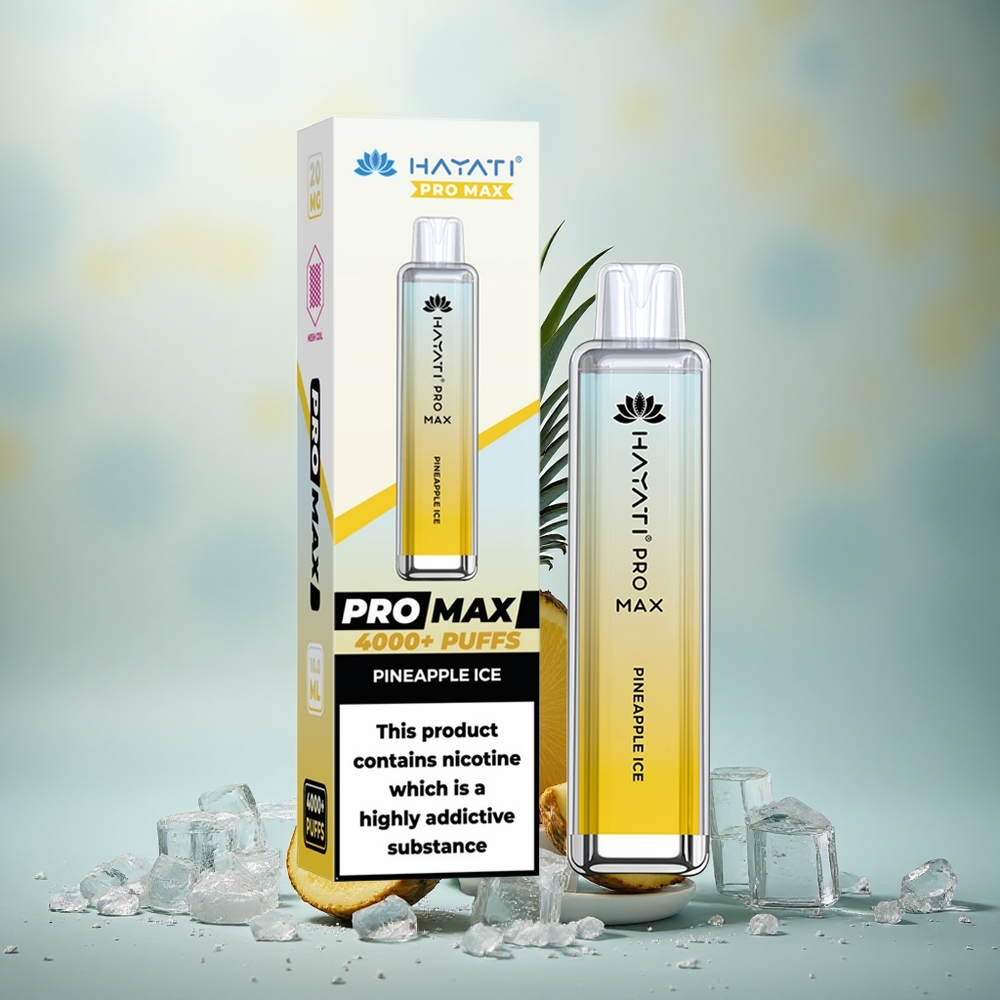 Hayati Pro Max 4000 Puffs Ananas IJs Dual Coil 2ml Rechargebaar
