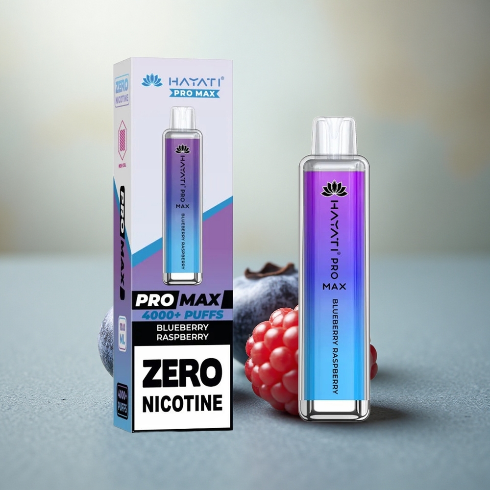 Hayati Pro Max 4000 Puffs Blauwe Bes Framboos Dual Mesh Oplaadbaar Kristal