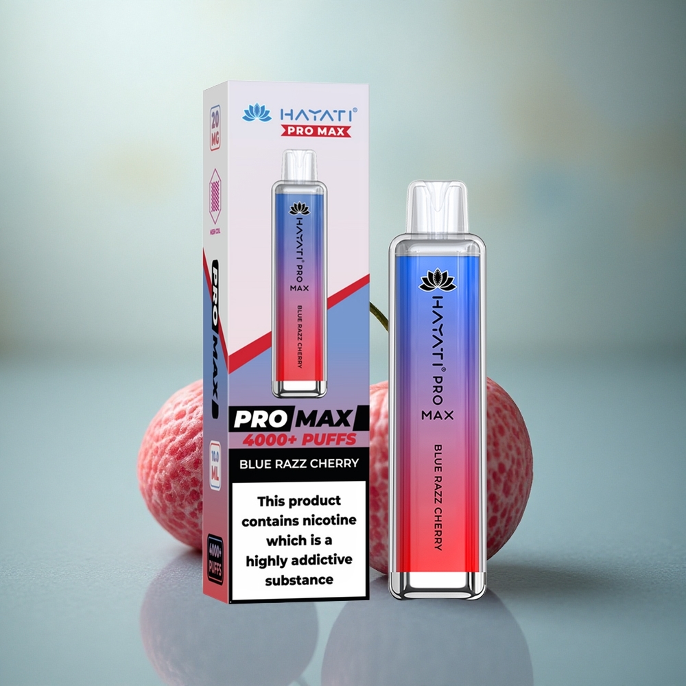 Hayati Pro Max 4000 Puffs Blauwe Framboos Kers Dual Mesh 1400mAh
