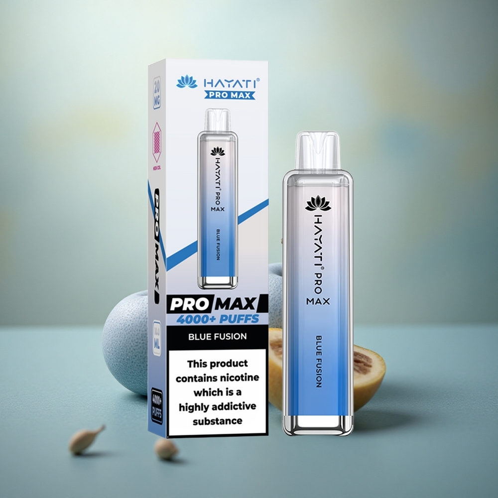 Hayati Pro Max 4000 Puffs Blauwe Fusie Kristal LED Oplaadbaar