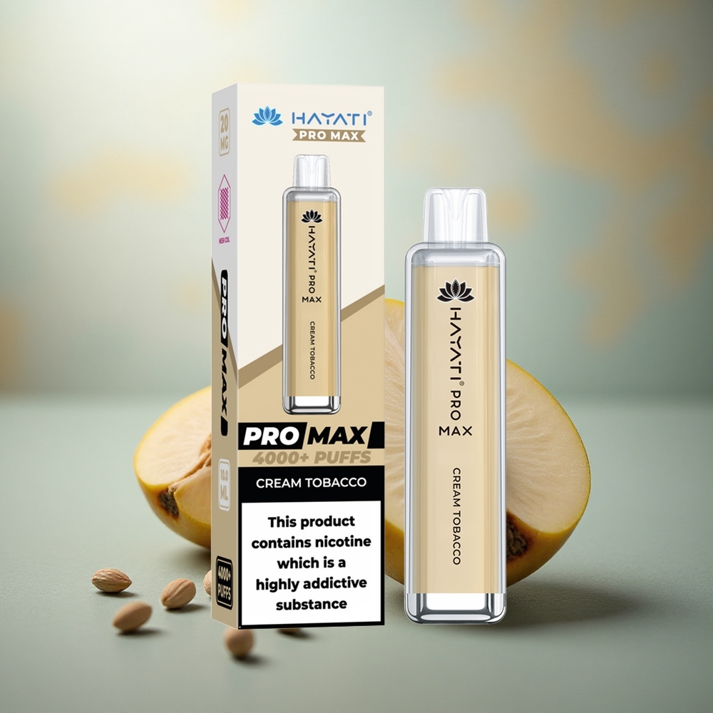 Hayati Pro Max 4000 Puffs Roomige Tabak Dual Mesh Oplaadbaar