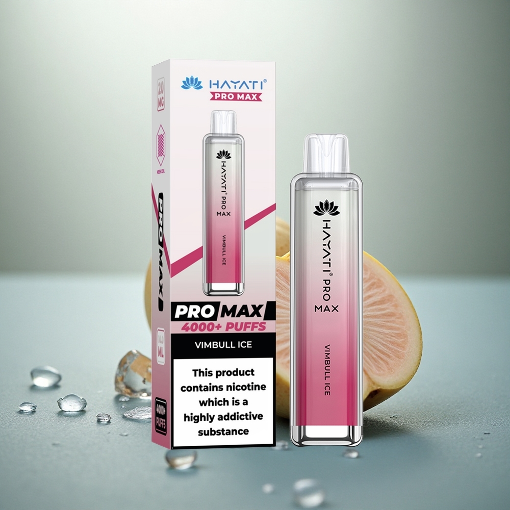 Hayati Pro Max 4000 Puffs Vimbull IJs Kristal Dual Coil Oplaadbaar