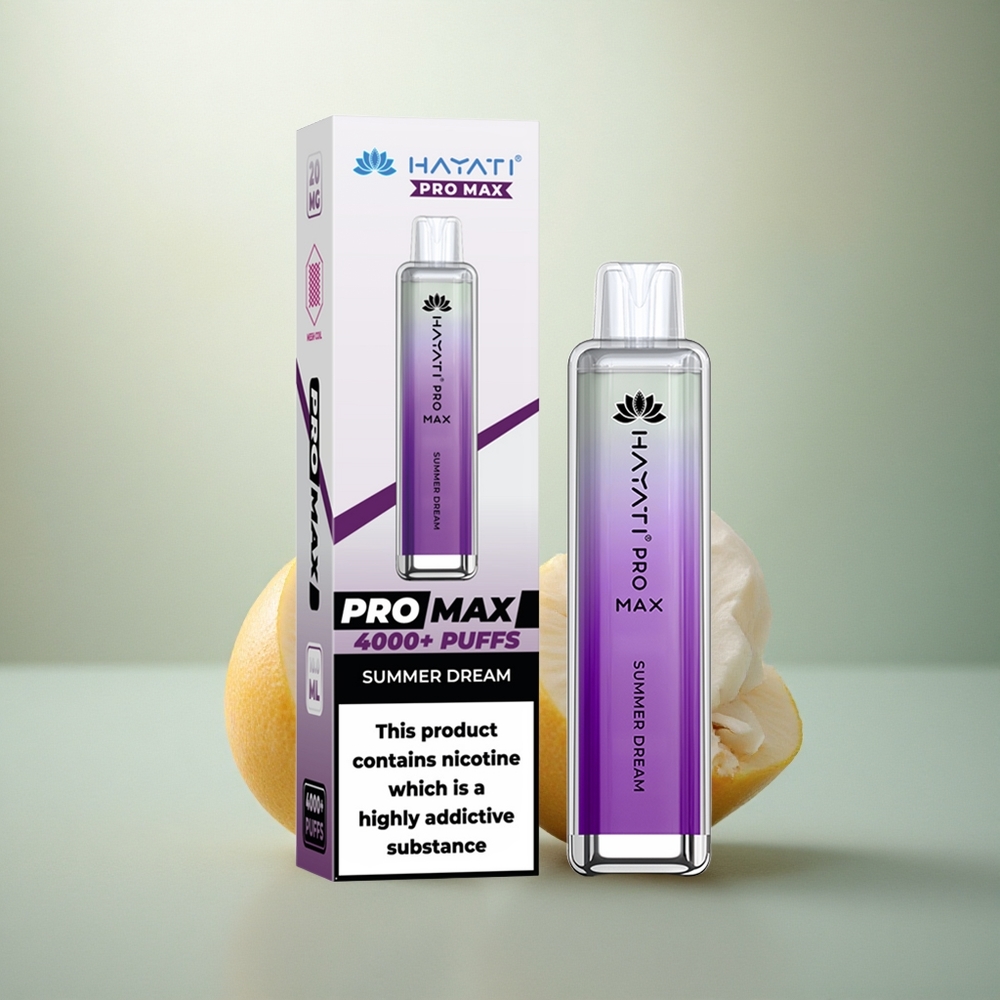 Hayati Pro Max 4000 Puffs Zomerdroom Kristal Dual Mesh Oplaadbaar