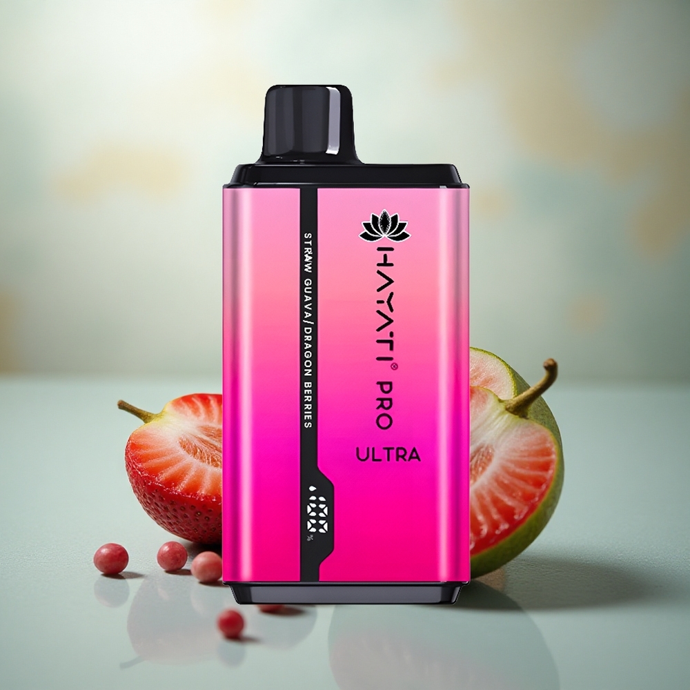 Hayati Pro Ultra 15000 Puffs Aardbei Guava Drakenbessen 850mAh 24ml