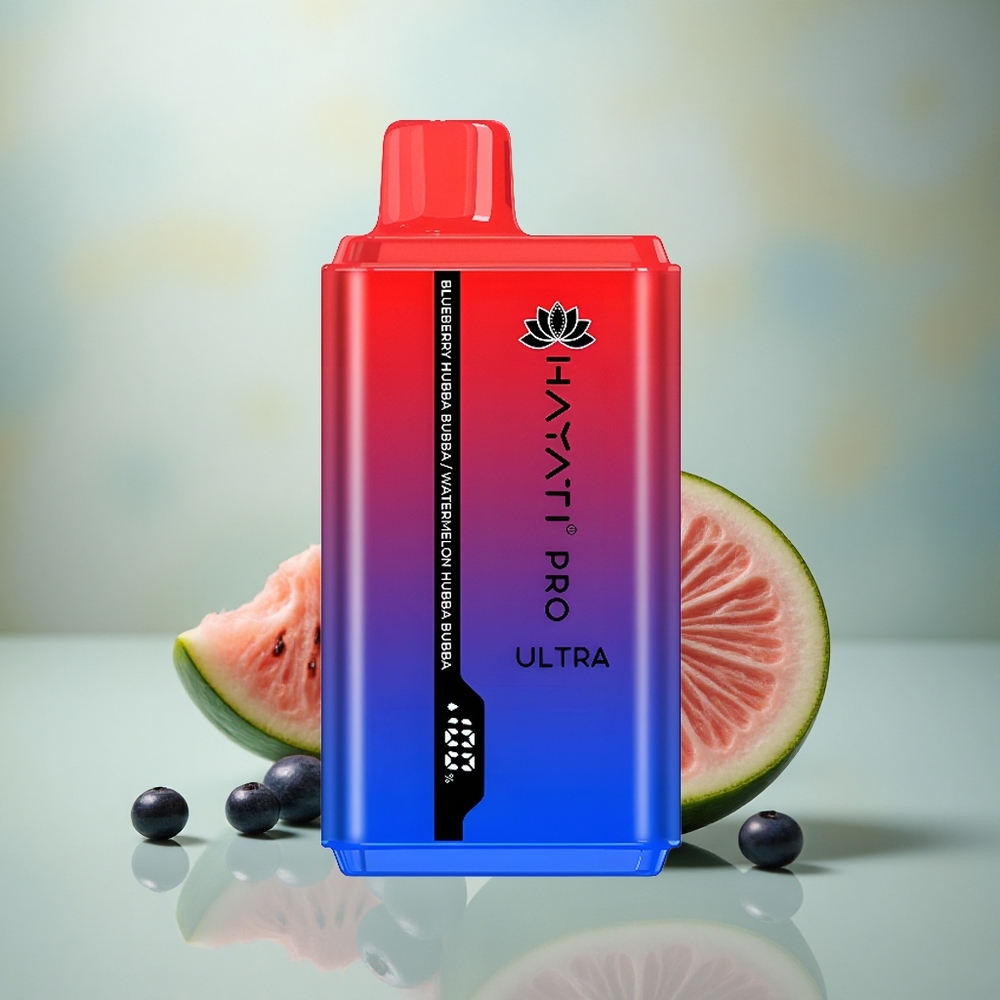 Hayati Pro Ultra 15000 Puffs Blauwe Bes Hubba Bubba Watermeloen Hubba Bubba 850mAh 12ml