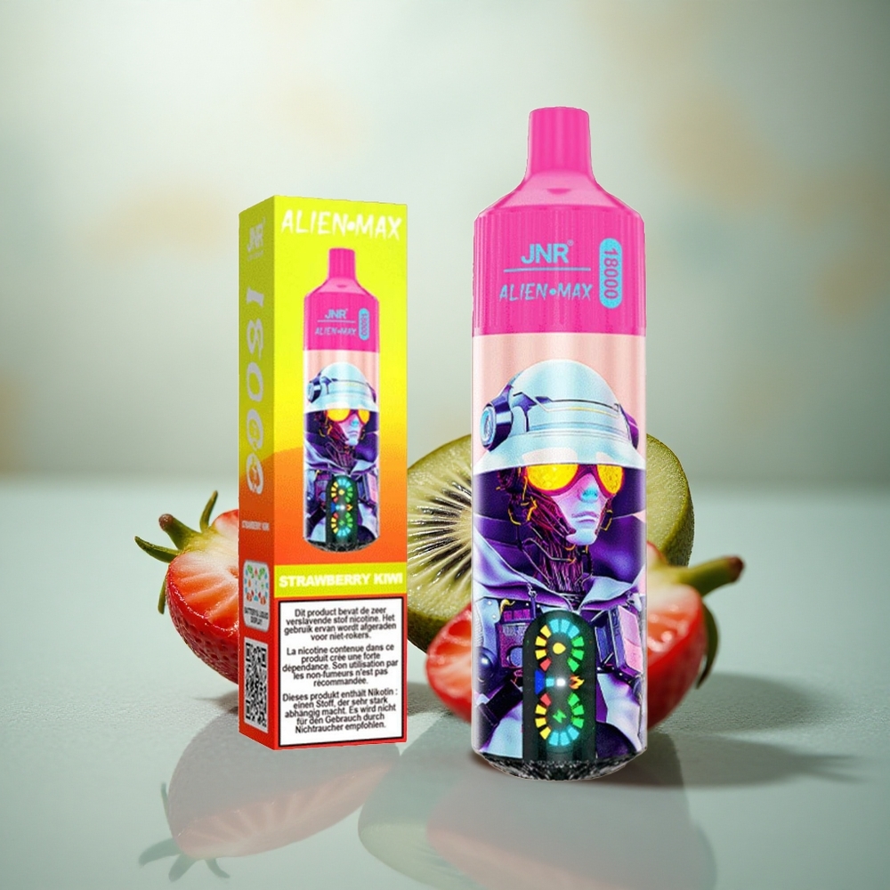 JNR Alien Max 18000 Aardbei Kiwi Dubbel Mesh & LED Display