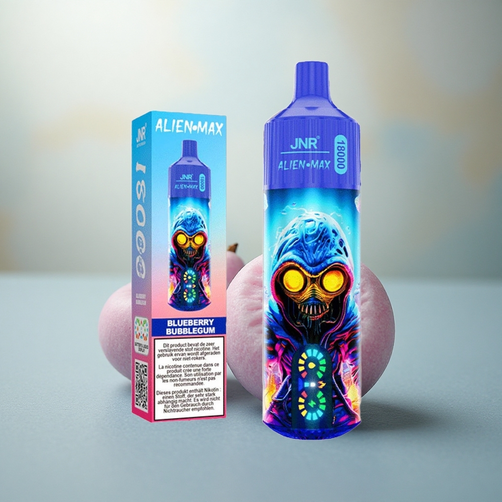 JNR Alien Max 18000 Blauwe Bes Bubbelgum Dual Mesh & 28ml