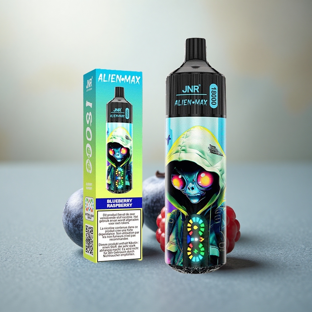 JNR Alien Max 18000 Blauwe Framboos Dual Mesh & Type-C