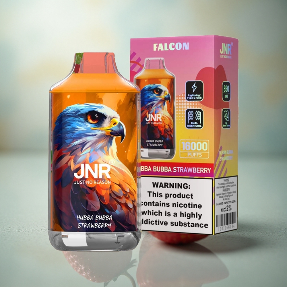 JNR Falcon 16000 Bubbele Strawberry 850 mAh Dual Mesh