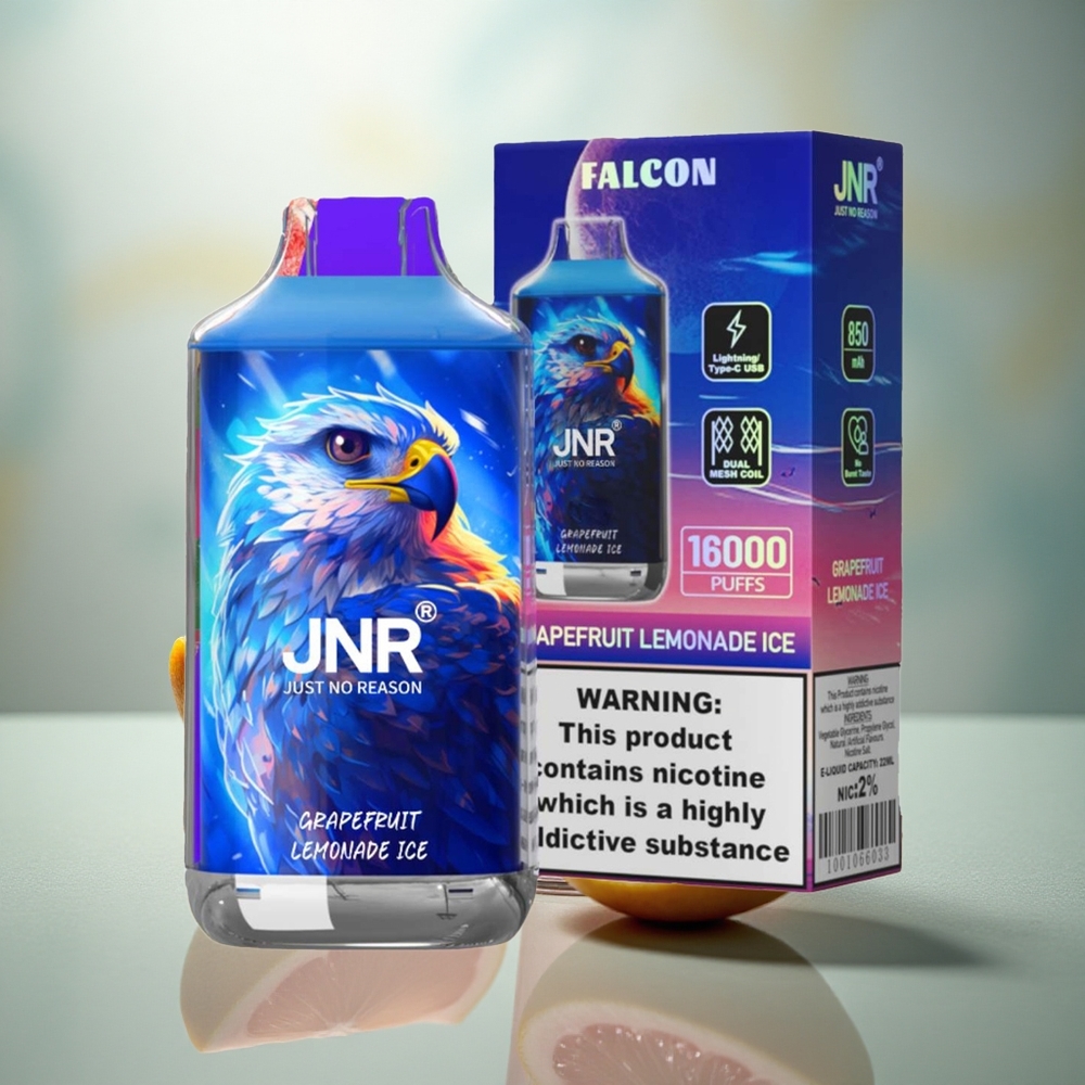 JNR Falcon 16000 Grapefruit Citroenlimonade IJs met Dual Mesh Coil en Smart LED Display