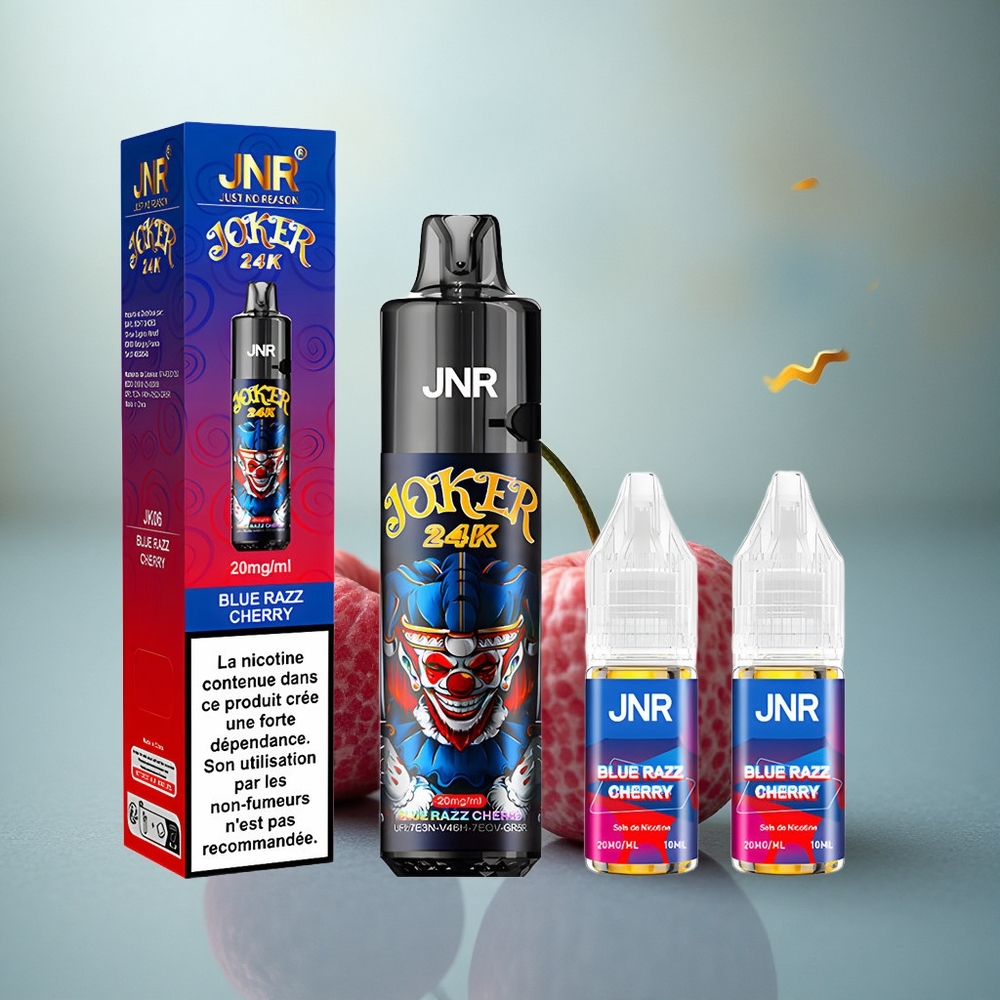 JNR Joker 24K Blauwe Framboos Kers Type-C Oplaadbaar Zichtbaar Vloeistofniveau