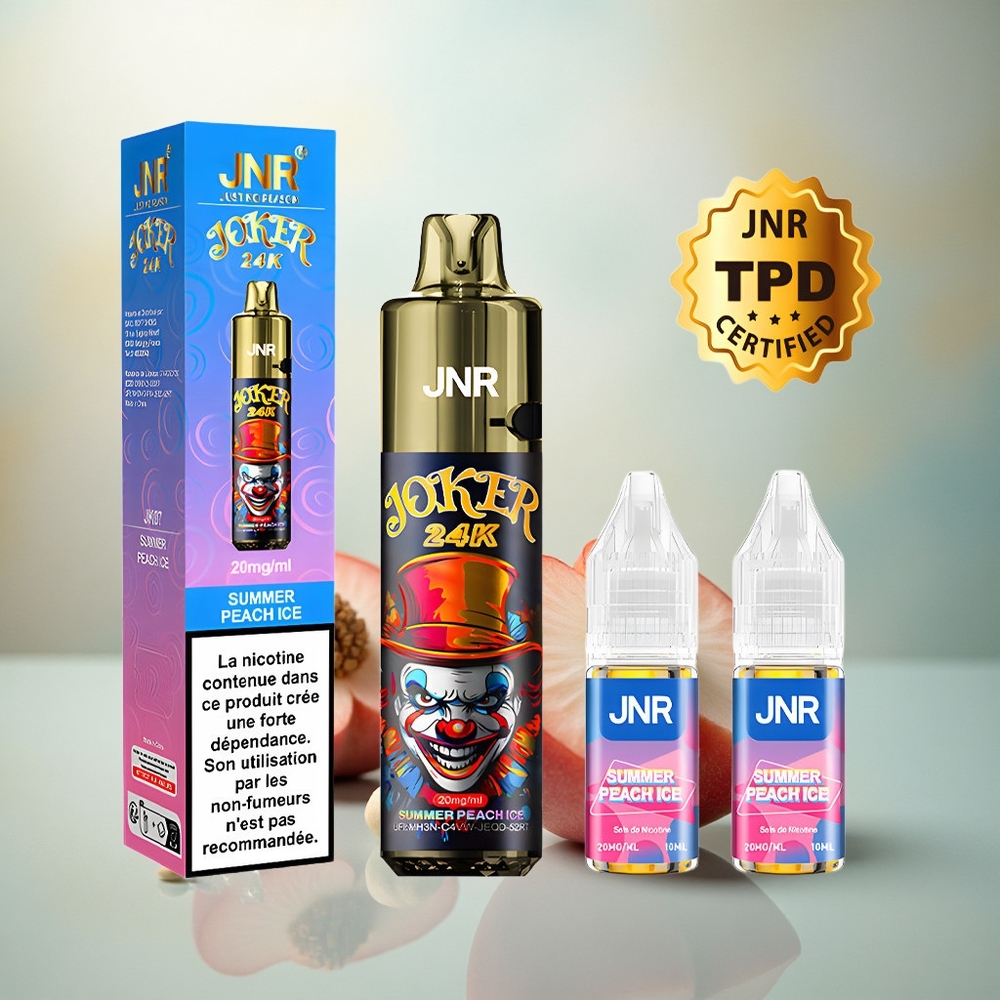 JNR Joker 24K Zomerperzik IJs met Zichtbaar Vloeistofniveau en Oplaadbare Pod