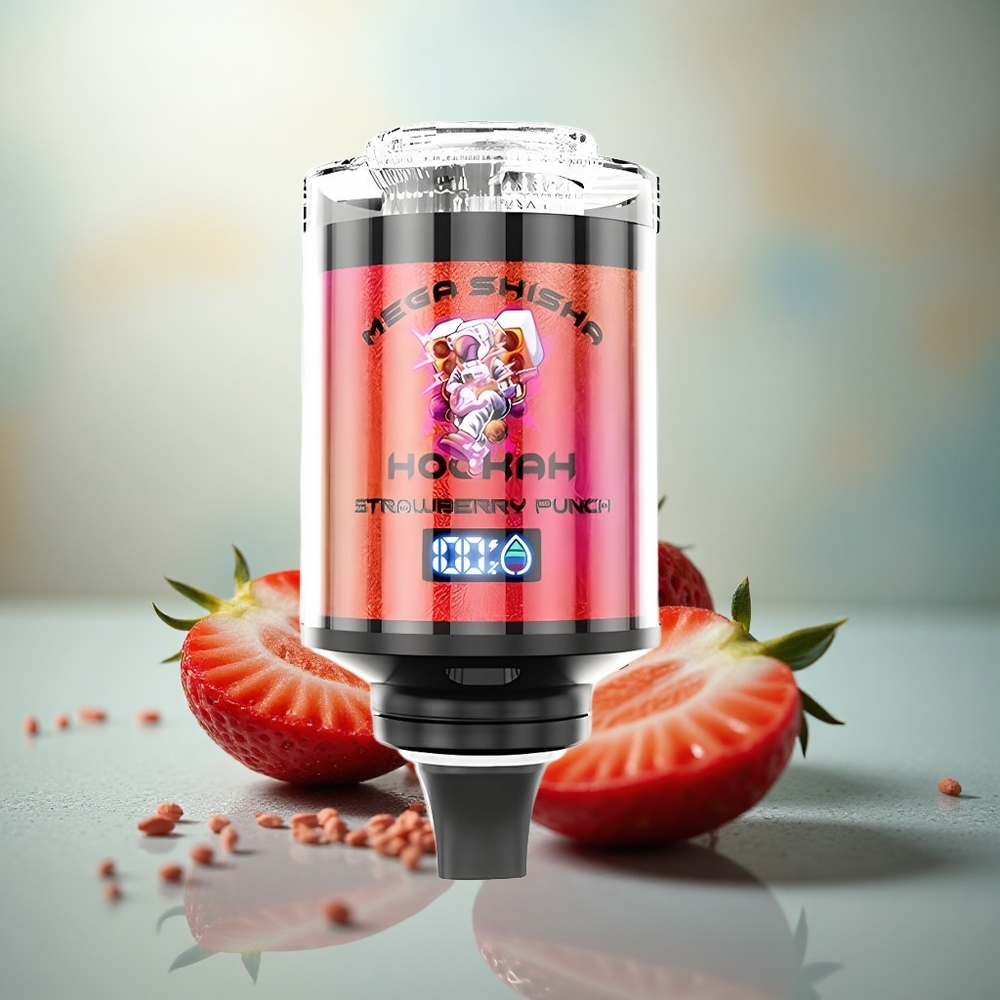 JNR Mega Shisha Hookah 100K Aardbei Punch XL 2200mAh Type-C