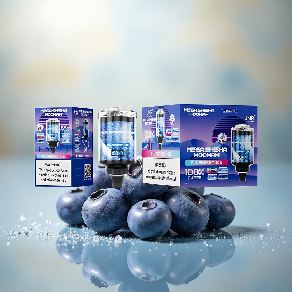 JNR Mega Shisha Hookah 100K Blauwe Bes IJs 2200mAh 60ml