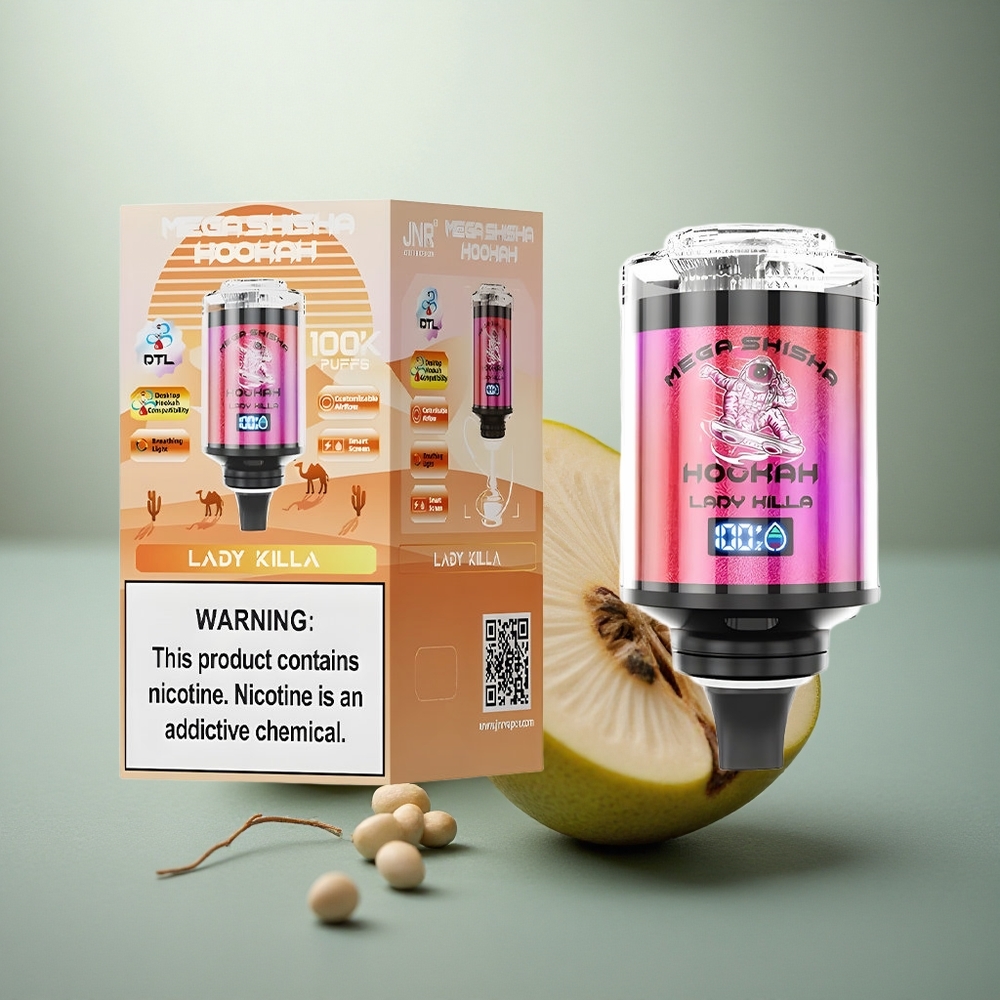 JNR Mega Shisha Hookah 100K Dame Doder Type-C Licht Scherm