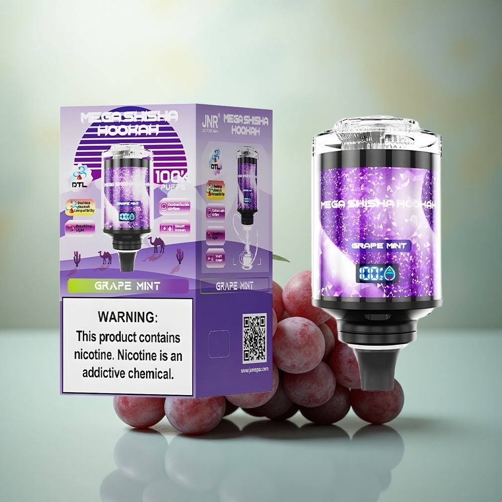 JNR Mega Shisha Hookah 100K Druif Munt 2200mAh Type-C
