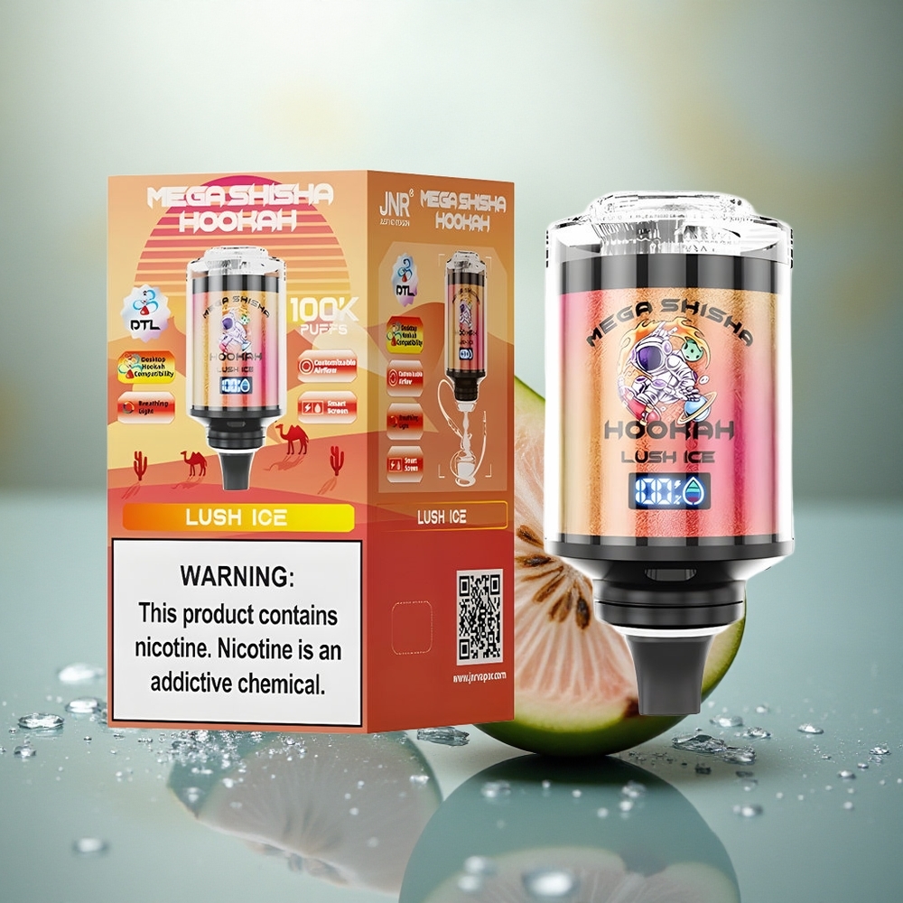 JNR Mega Shisha Hookah 100K Frisse IJs Type-C Snel Oplaadbaar 2200mAh