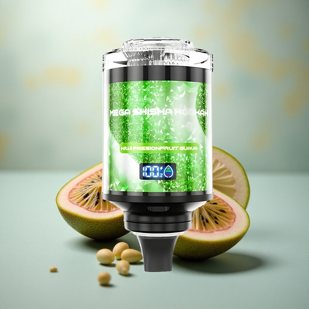 JNR Mega Shisha Hookah 100K Kiwi Passievrucht Guava 2200mAh Type-C Snelopladen
