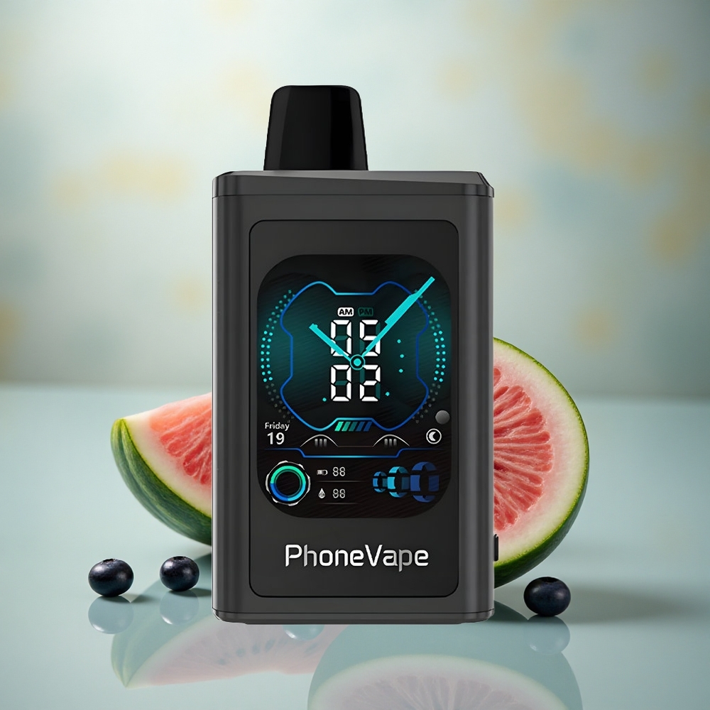 JNR PhoneVape 30000 Blauwe Bes Watermeloen Turbo Beeldscherm