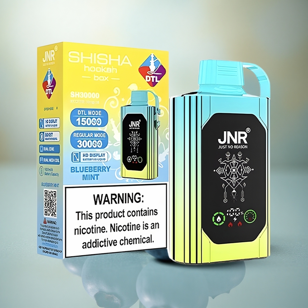 JNR Shisha Hookah Box 20500 Blauwe Bes Munt HD Dual Mesh 25ml