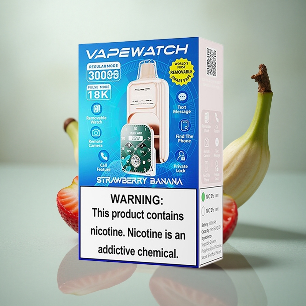 JNR VapeWatch 30000 Aardbei Banaan 1000mAh Dual Mesh Type-C