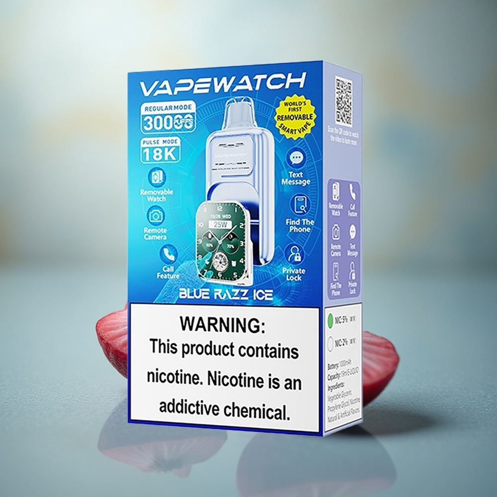JNR VapeWatch 30000 Blauwe Framboos IJskoude Dual Mesh & Snel Opladen