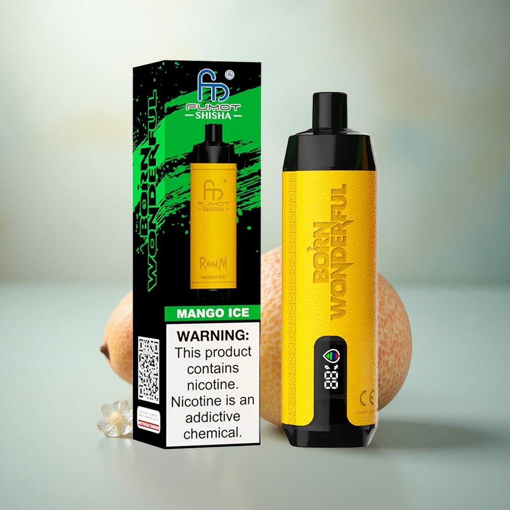 RandM Fumot Shisha 10000 Puffs Mango IJs LED Mesh 18ml 0.5%
