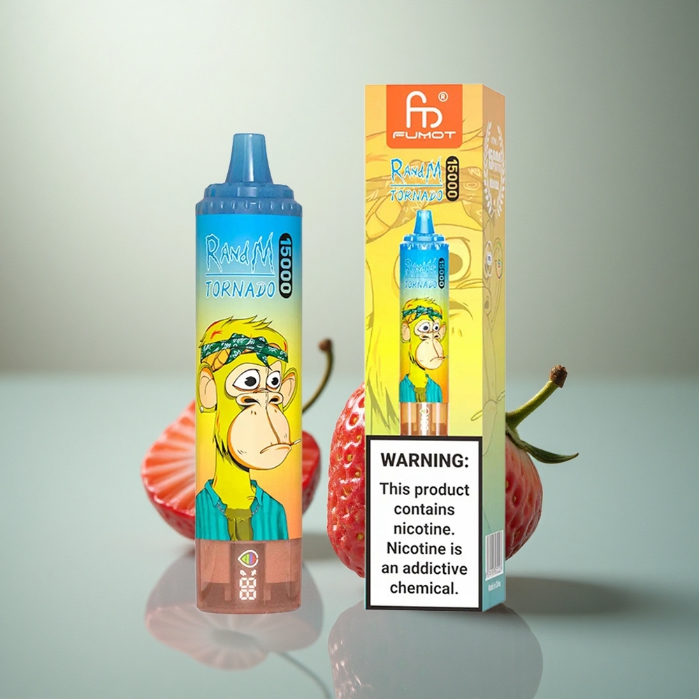 RandM Fumot Tornado 15000 Puffs Aardbei 25ml 850mAh Mesh