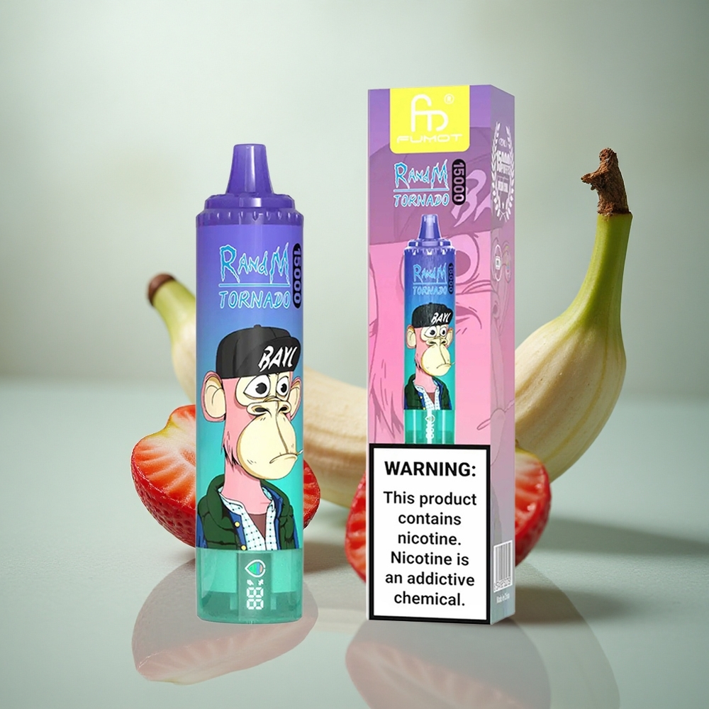 RandM Fumot Tornado 15000 Puffs Aardbei Banaan 25ml 850mAh Mesh