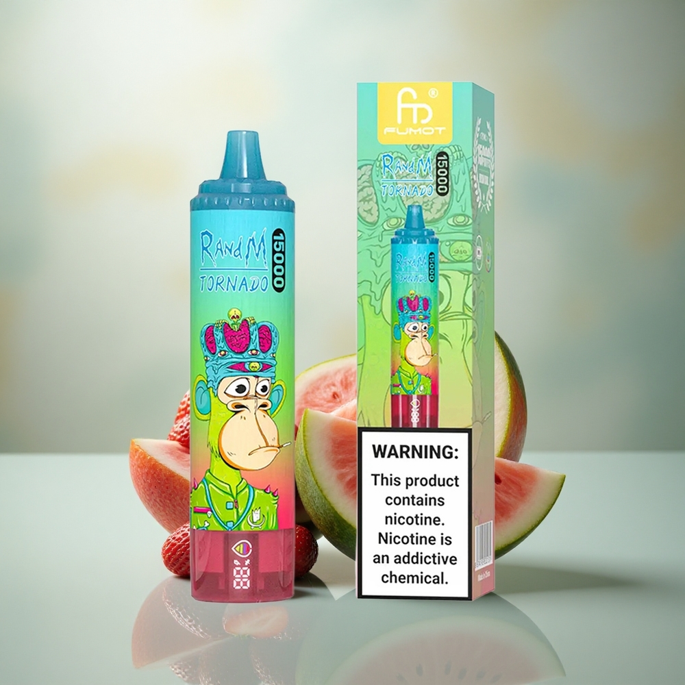 RandM Fumot Tornado 15000 Puffs Aardbei Watermeloen Mesh Type-C 25ml