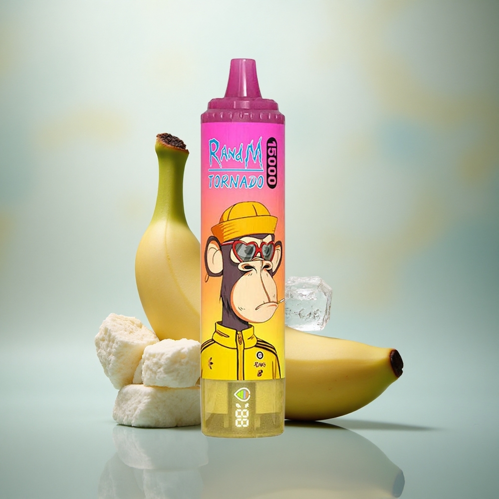 RandM Fumot Tornado 15000 Puffs Banaan IJs Mesh 25ml Type-C