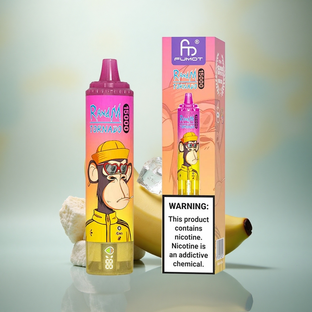 RandM Fumot Tornado 15000 Puffs Banaan IJs Mesh 25ml Type-C