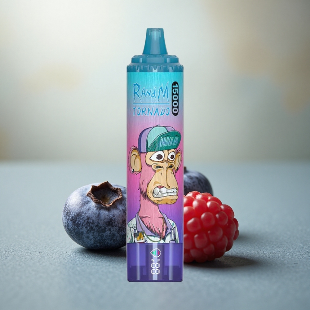 RandM Fumot Tornado 15000 Puffs Blauwebes Framboos 25ml Mesh LCD