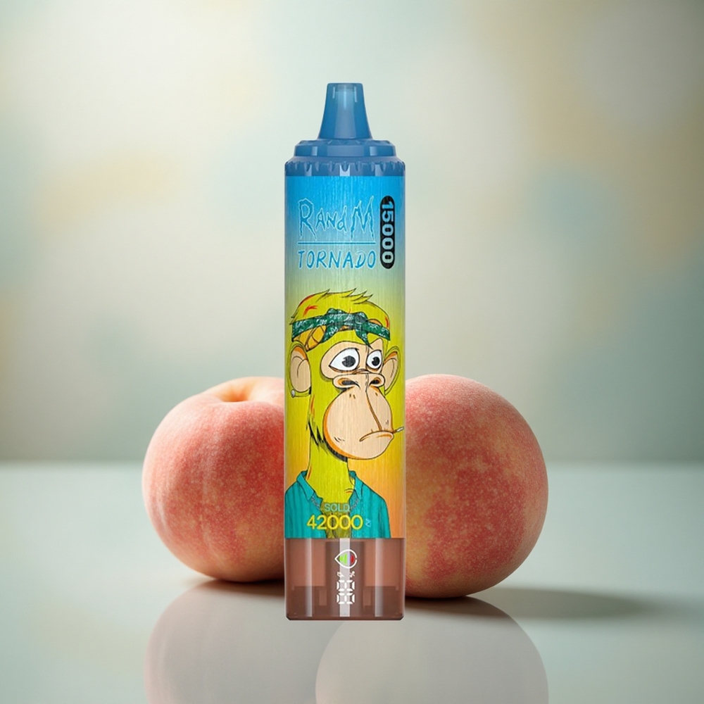 RandM Fumot Tornado 15000 Puffs Perzik Mango 25ml Type-C LCD