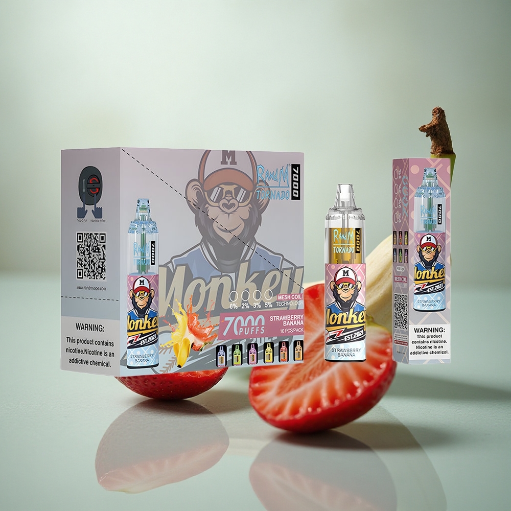 RandM Fumot Tornado 7000 Puffs Aardbei Banaan Mesh Type-C