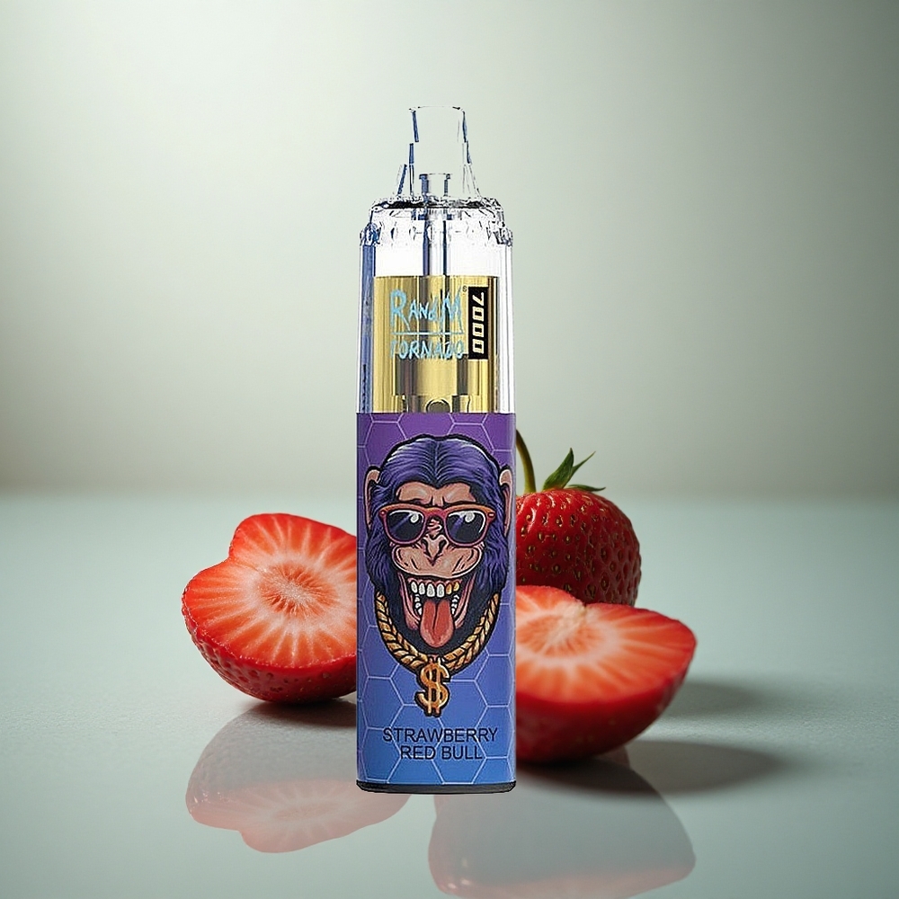 RandM Fumot Tornado 7000 Puffs Aardbei Rode Storm Mesh Type-C