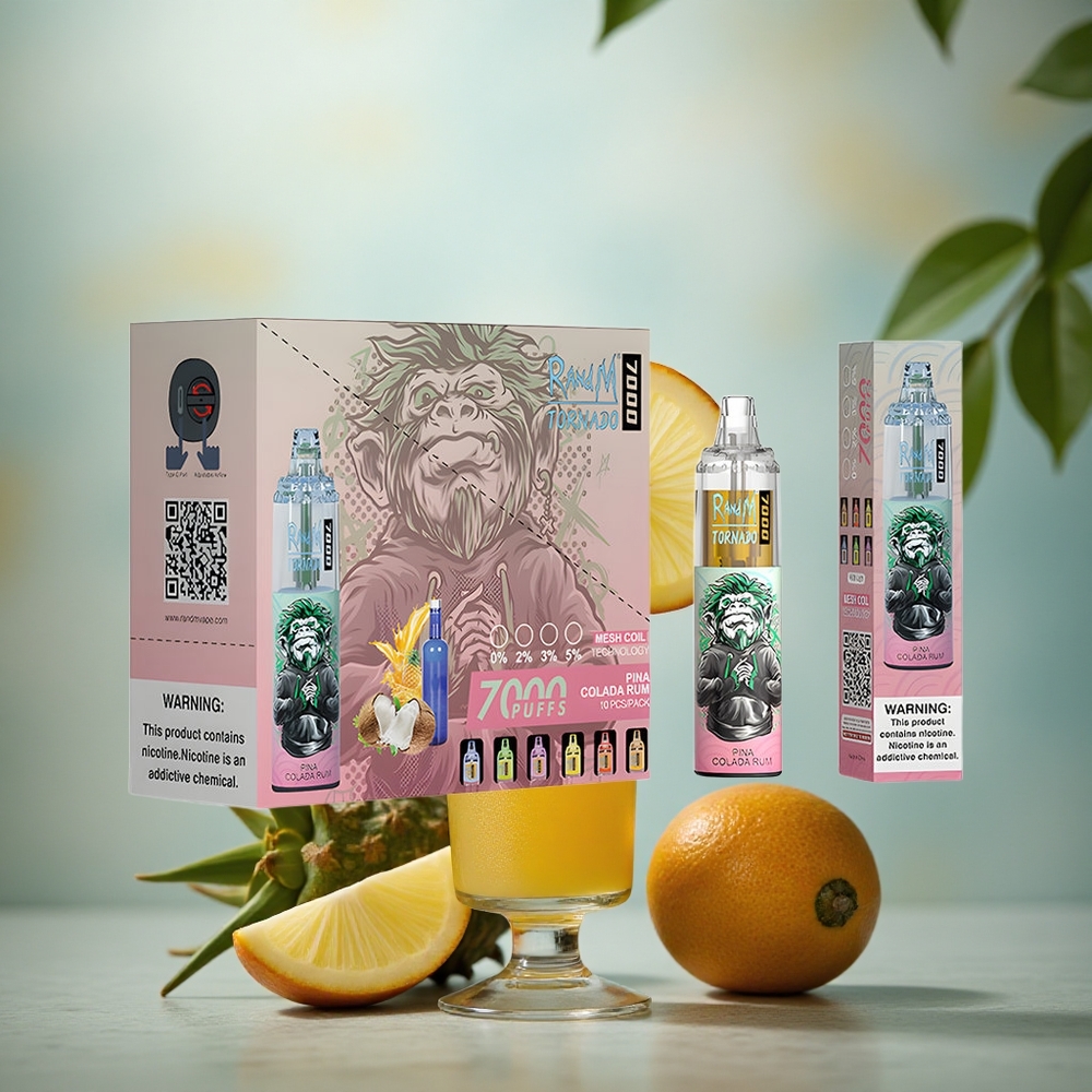 RandM Fumot Tornado 7000 Puffs Pina Colada Rum 850 MAH Mesh Coil Type-C Port