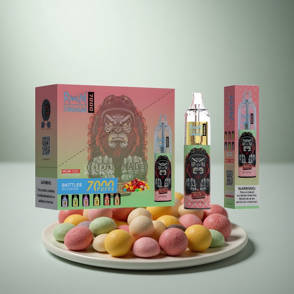 RandM Fumot Tornado 7000 Puffs Skittles Mesh Licht 14ML Type-C