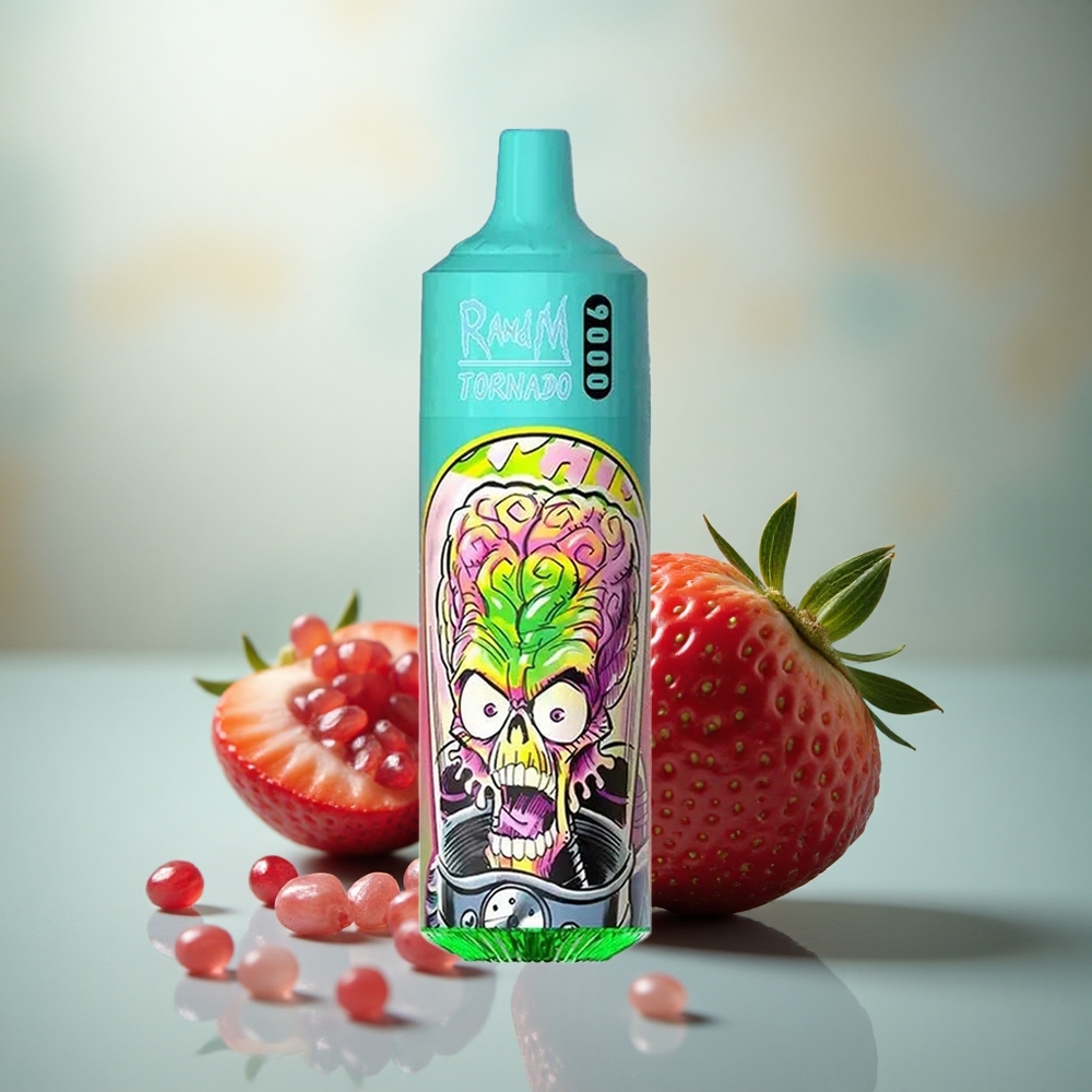 RandM Fumot Tornado 9000 Puffs Aardbei Granaatappel 9000 Mesh RGB
