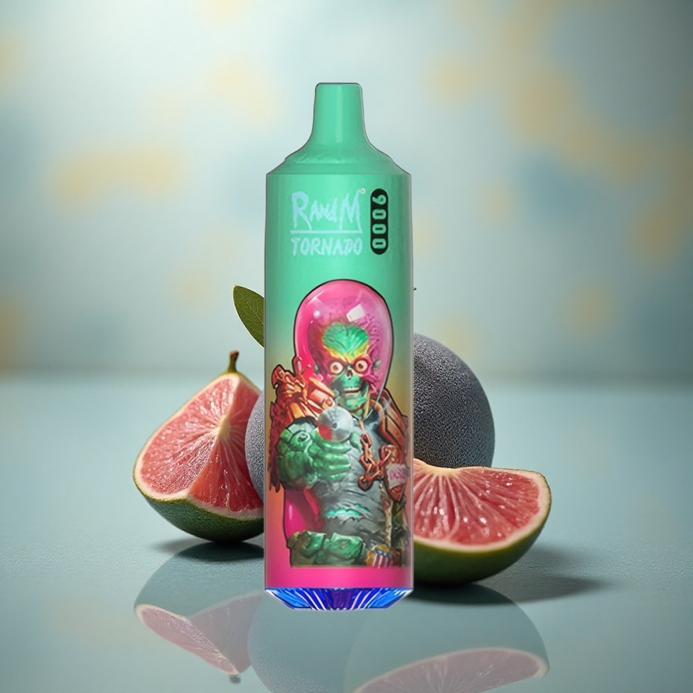 RandM Fumot Tornado 9000 Puffs Blauwe Framboos Kush Mesh RGB