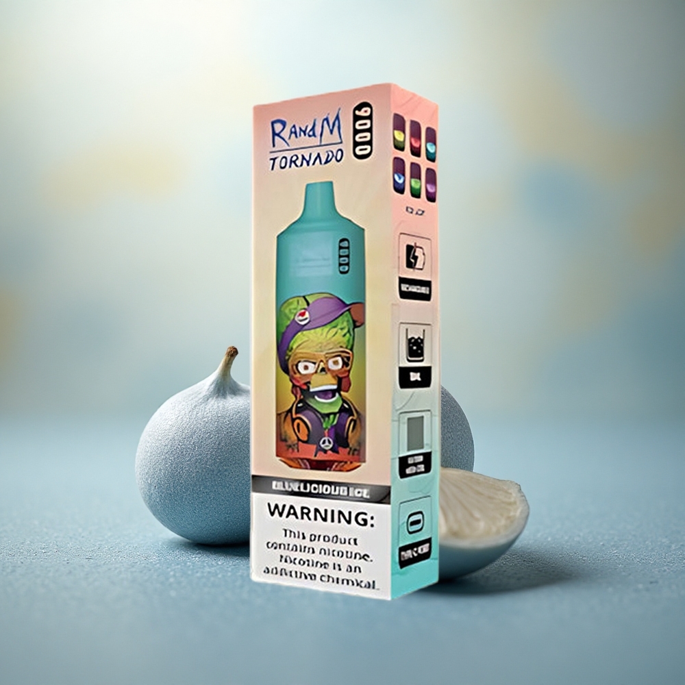 RandM Fumot Tornado 9000 Puffs Blauwhemelse IJsmond Mesh Coil RGB