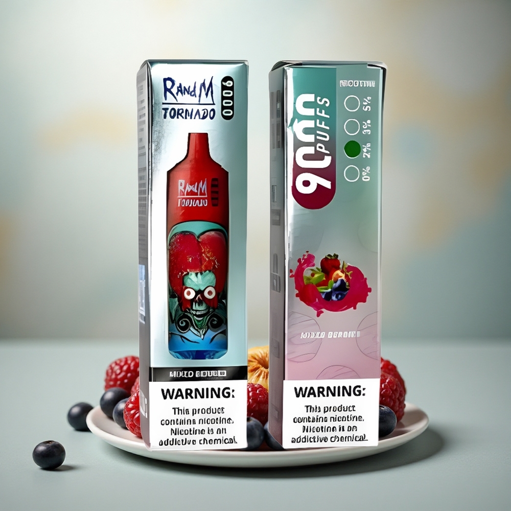 RandM Fumot Tornado 9000 Puffs Gemengde Bessen 850 mAh Mesh Coil RGB Display