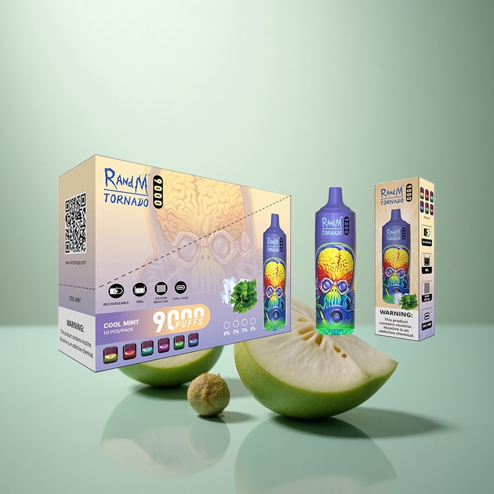 RandM Fumot Tornado 9000 Puffs Koel Munt Mesh RGB 18mL 850mAh