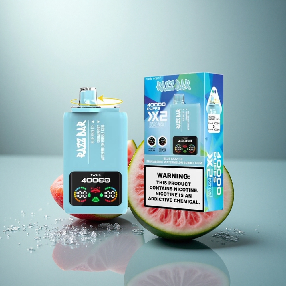 Razz Bar 40000 Puffs Blauwe Framboos IJs-Aardbei Watermeloen Kauwgom met Mesh Coil en Type-C Poort