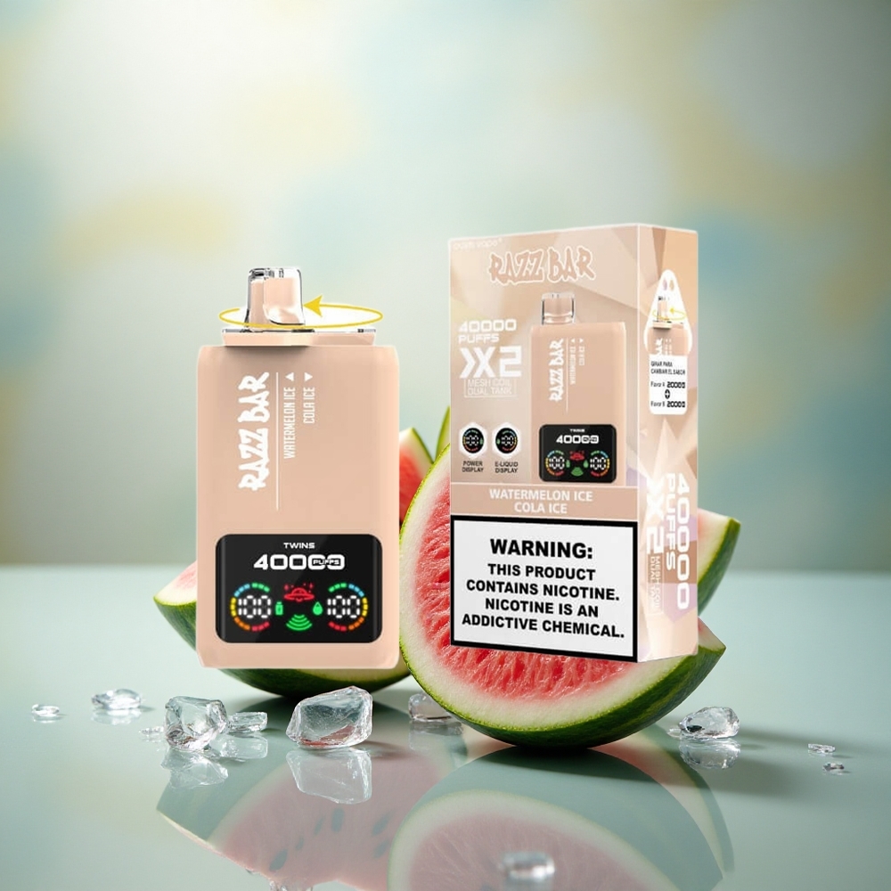 Razz Bar 40000 Puffs Watermeloen IJs - Cola Ijs met Dubbele Mesh Coil en Type-C Opladen