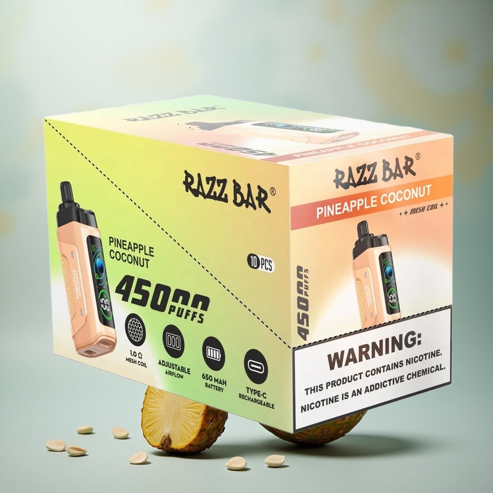 Razz Bar 45000 Puffs Ananas Kokosnoot 1.0 Ohm Mesh Type-C