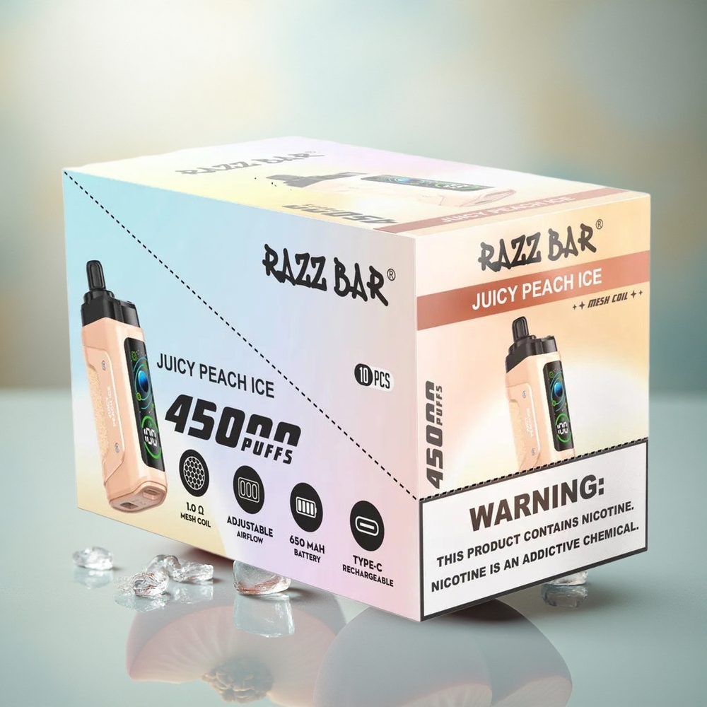 Razz Bar 45000 Puffs Sappige Perzik IJsthee met Mesh Coil en Type-C Opladen