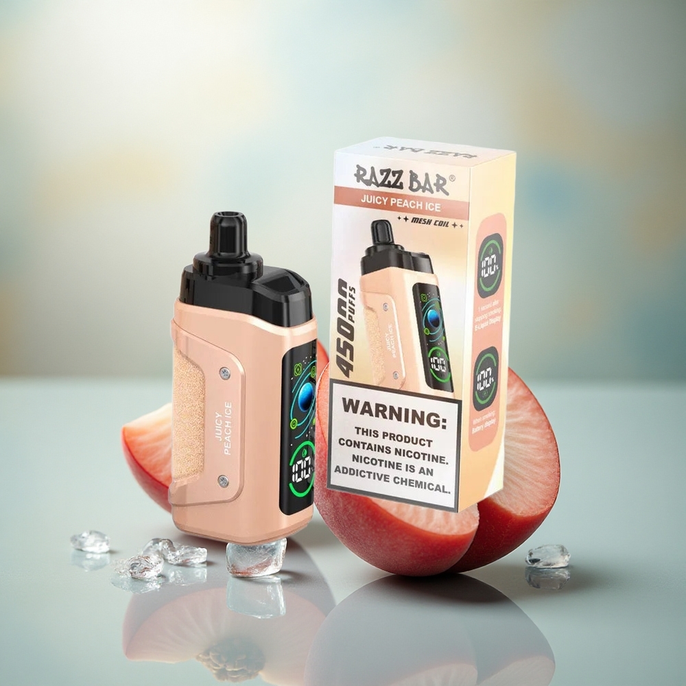Razz Bar 45000 Puffs Sappige Perzik IJsthee met Mesh Coil en Type-C Opladen
